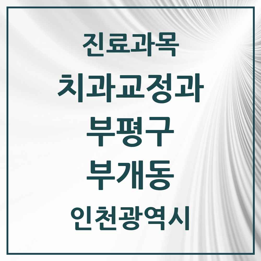 2025 인천광역시 부평구 부개동 교정치과 목록 7곳