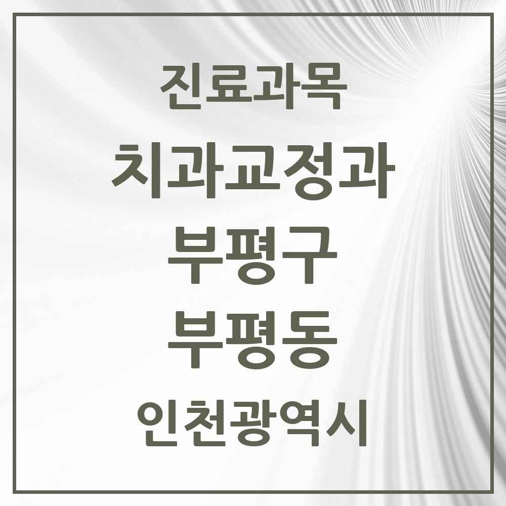2025 인천광역시 부평구 부평동 교정치과 목록 45곳