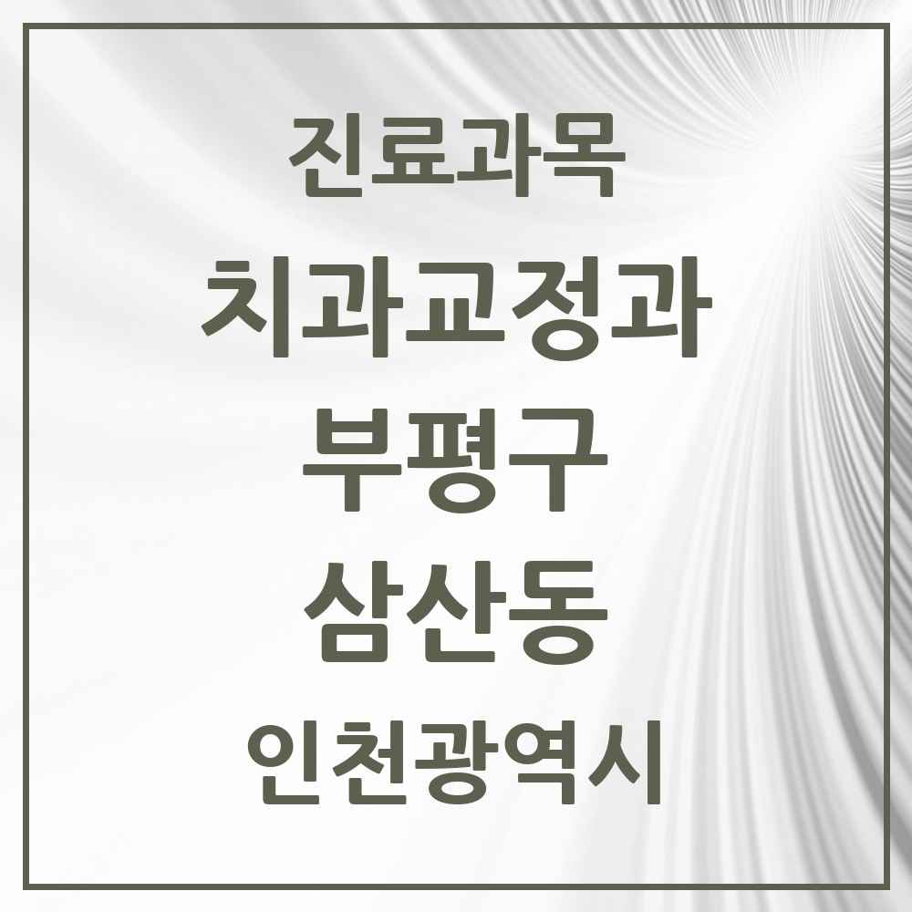 2025 인천광역시 부평구 삼산동 교정치과 목록 8곳