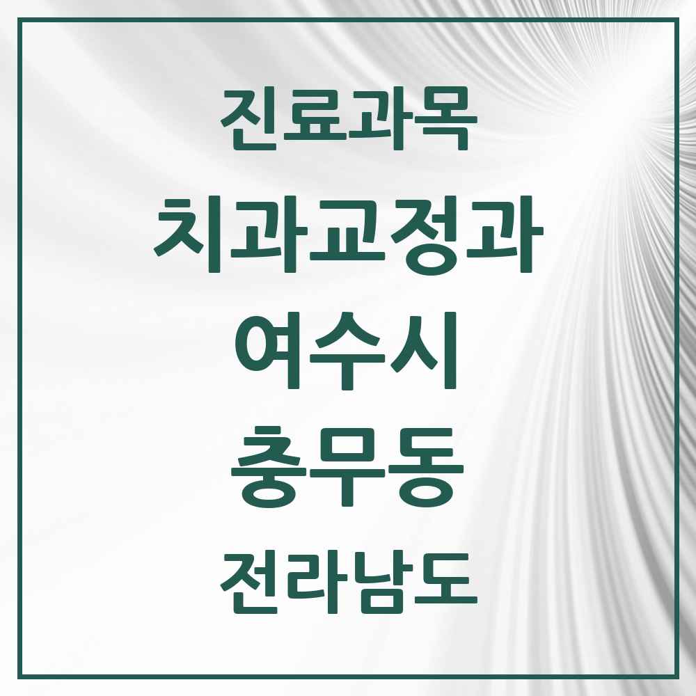 2025 전라남도 여수시 충무동 교정치과 목록 1곳