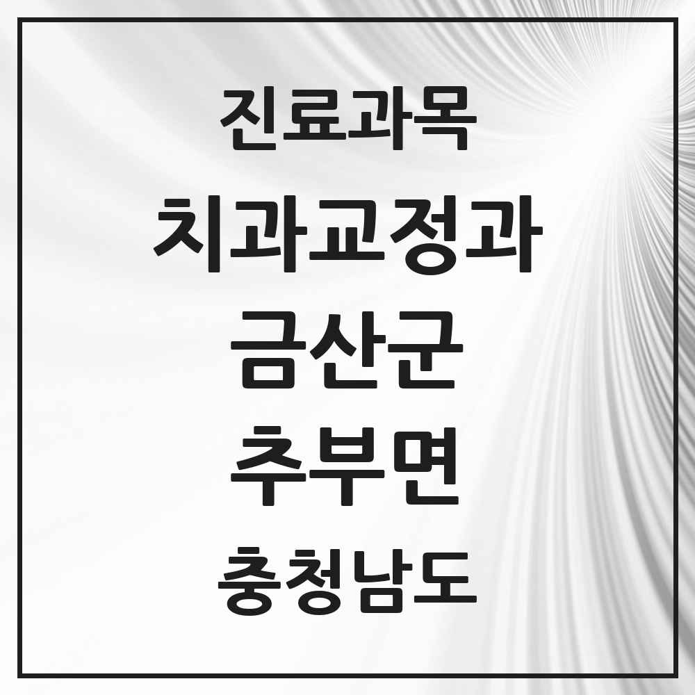 2025 충청남도 금산군 추부면 교정치과 목록 1곳