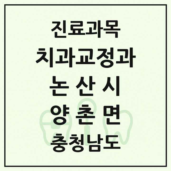 2026 충청남도 논산시 양촌면 교정치과 목록 1곳