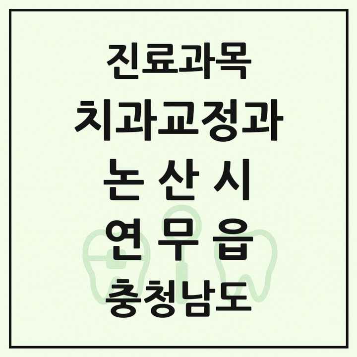 2026 충청남도 논산시 연무읍 교정치과 목록 1곳