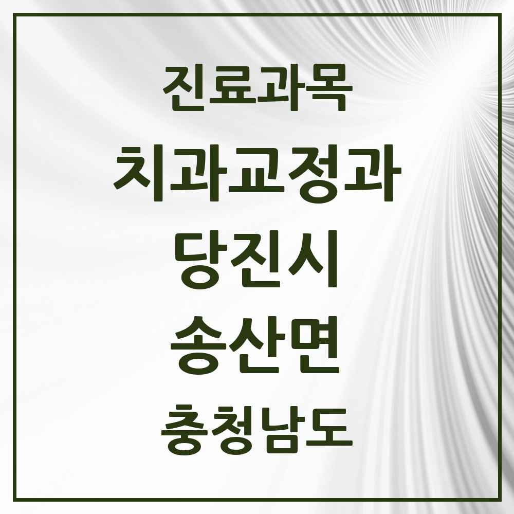 2025 충청남도 당진시 송산면 교정치과 목록 1곳