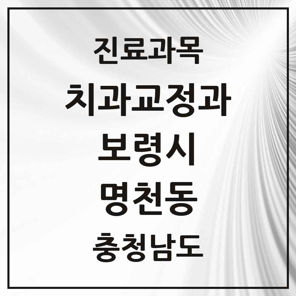 2025 충청남도 보령시 명천동 교정치과 목록 1곳