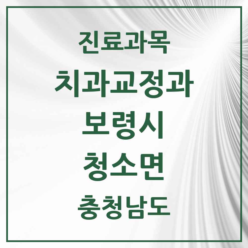 2025 충청남도 보령시 청소면 교정치과 목록 1곳