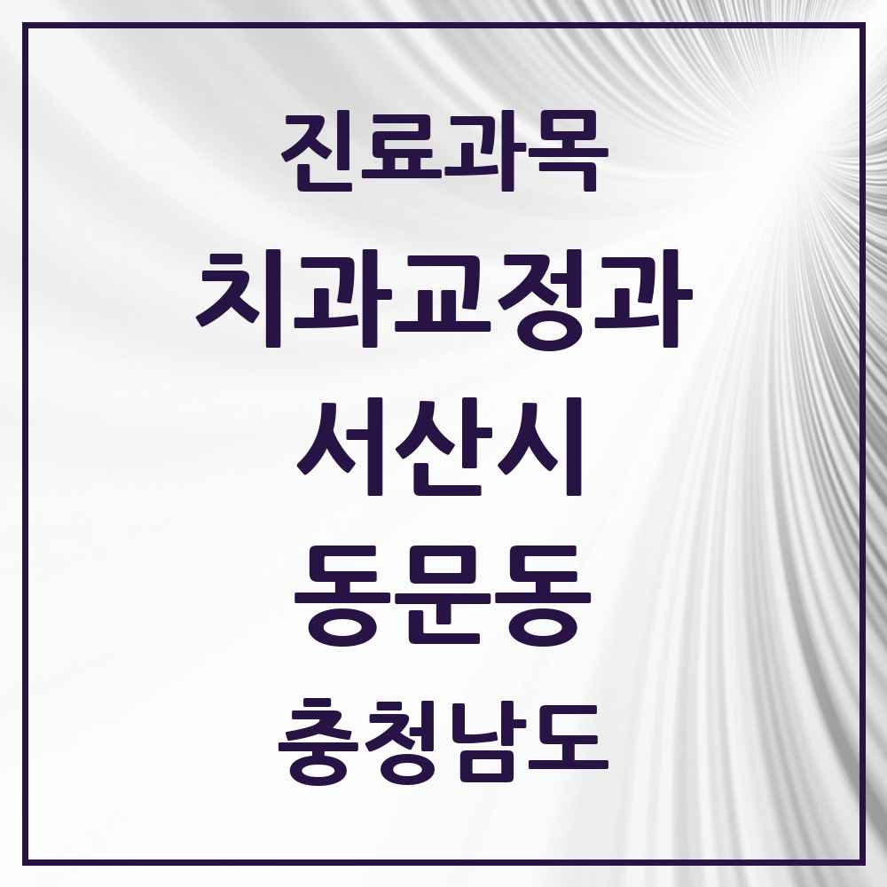 2025 충청남도 서산시 동문동 교정치과 목록 23곳