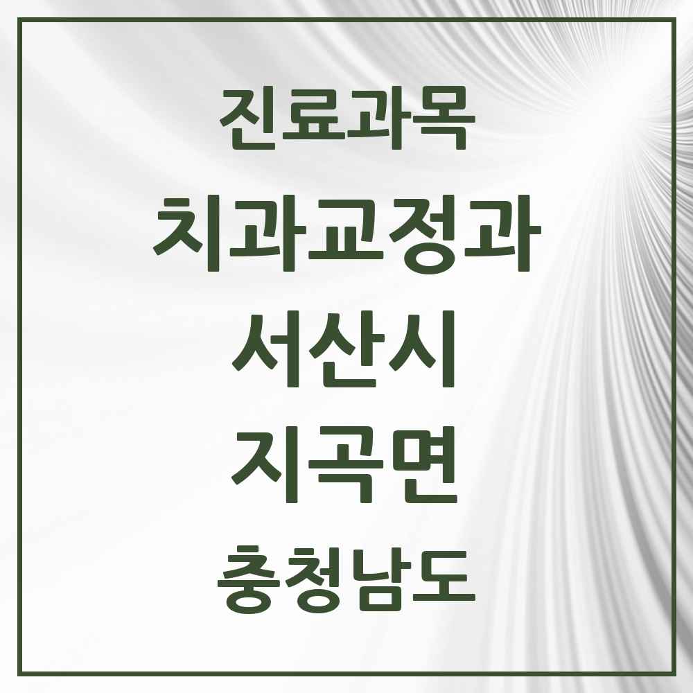 2025 충청남도 서산시 지곡면 교정치과 목록 1곳