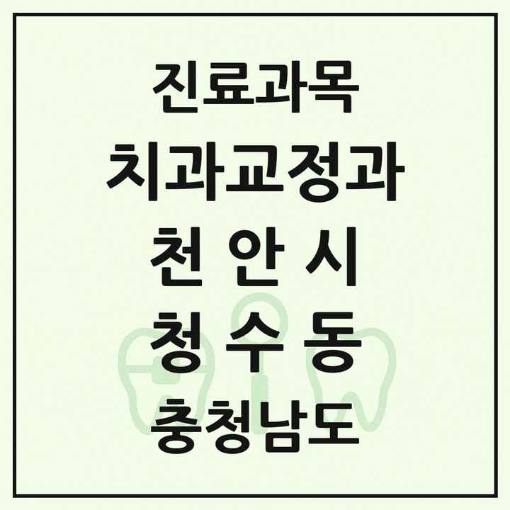 2026 충청남도 천안시 청수동 교정치과 목록 1곳