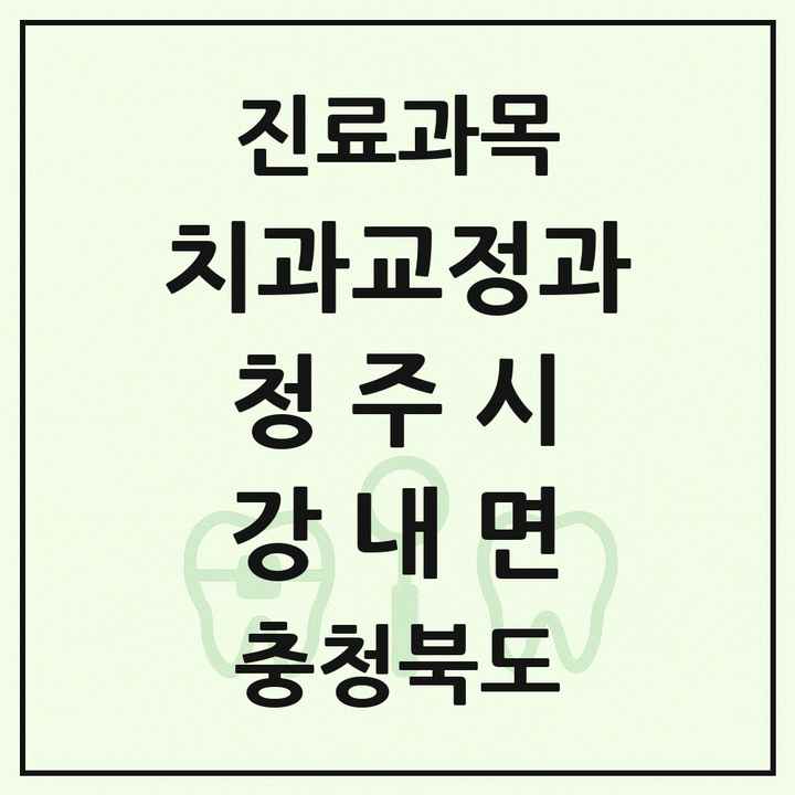 2026 충청북도 청주시 강내면 교정치과 목록 1곳