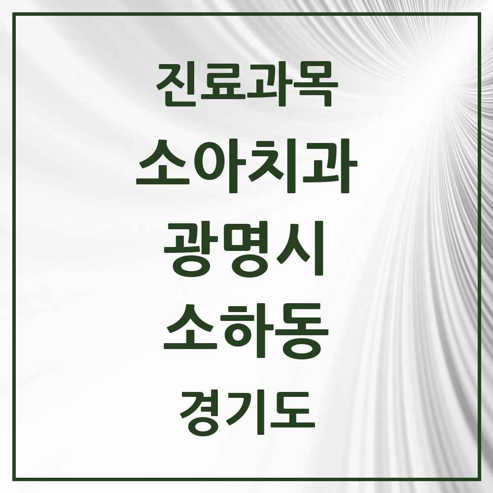 2025 경기도 광명시 소하동 소아치과 목록 21곳