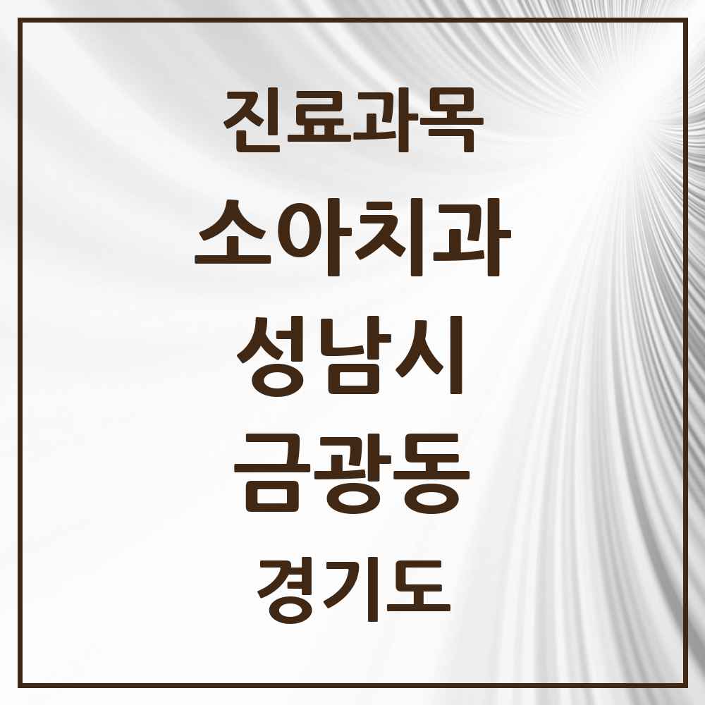 2025 경기도 성남시 금광동 소아치과 목록 17곳