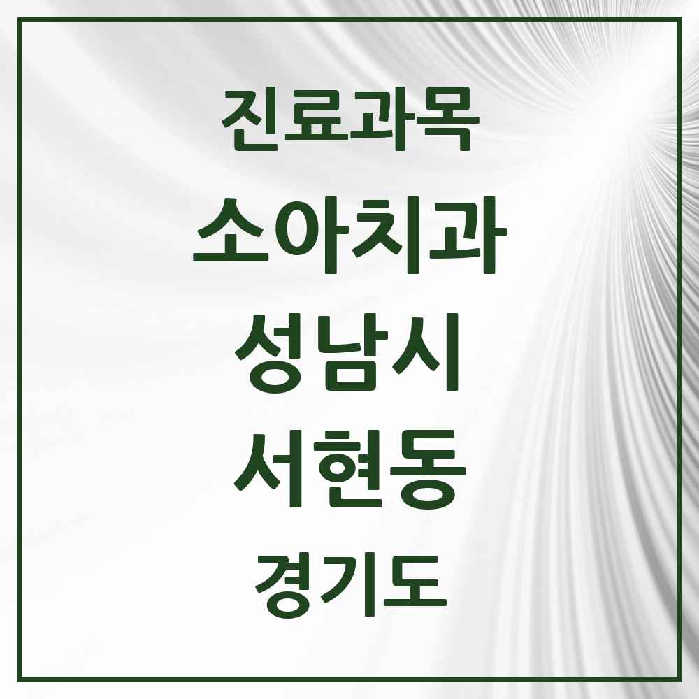 2025 경기도 성남시 서현동 소아치과 목록 37곳