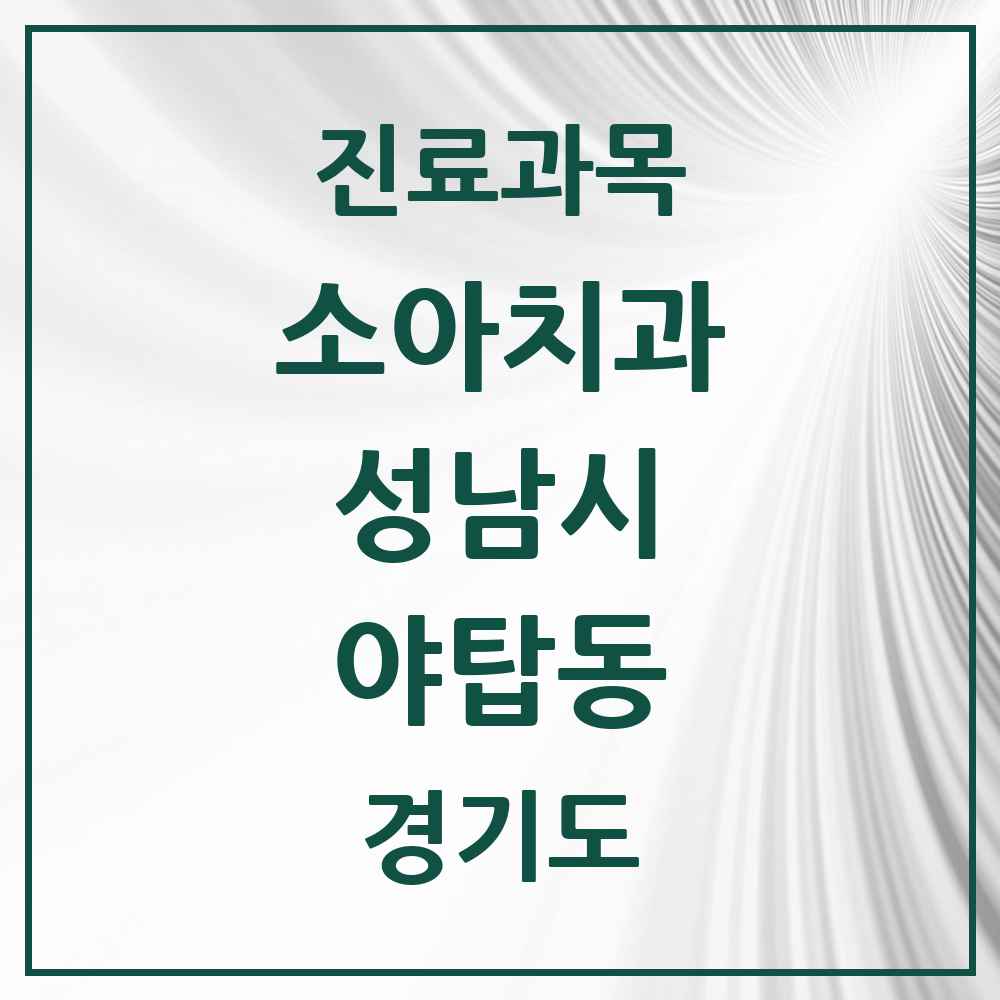 2025 경기도 성남시 야탑동 소아치과 목록 28곳