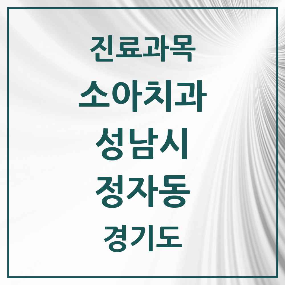 2025 경기도 성남시 정자동 소아치과 목록 34곳