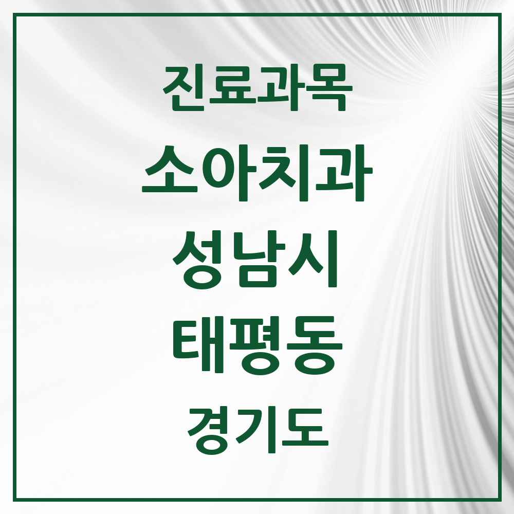 2025 경기도 성남시 태평동 소아치과 목록 21곳