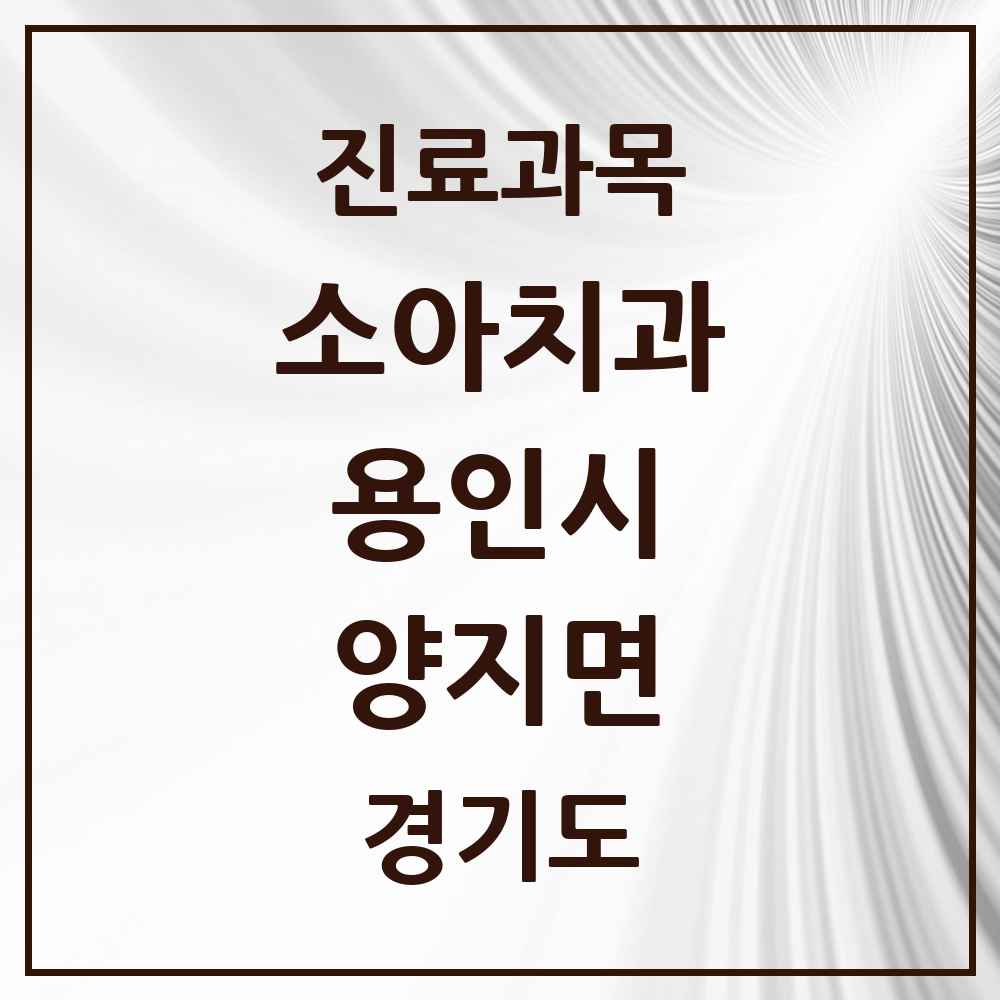 2025 양지면 소아치과 모음 2곳 | 경기도 용인시 추천 리스트
