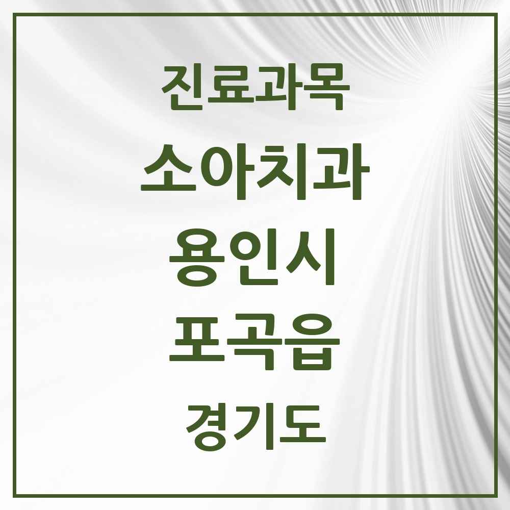 2025 포곡읍 소아치과 모음 4곳 | 경기도 용인시 추천 리스트