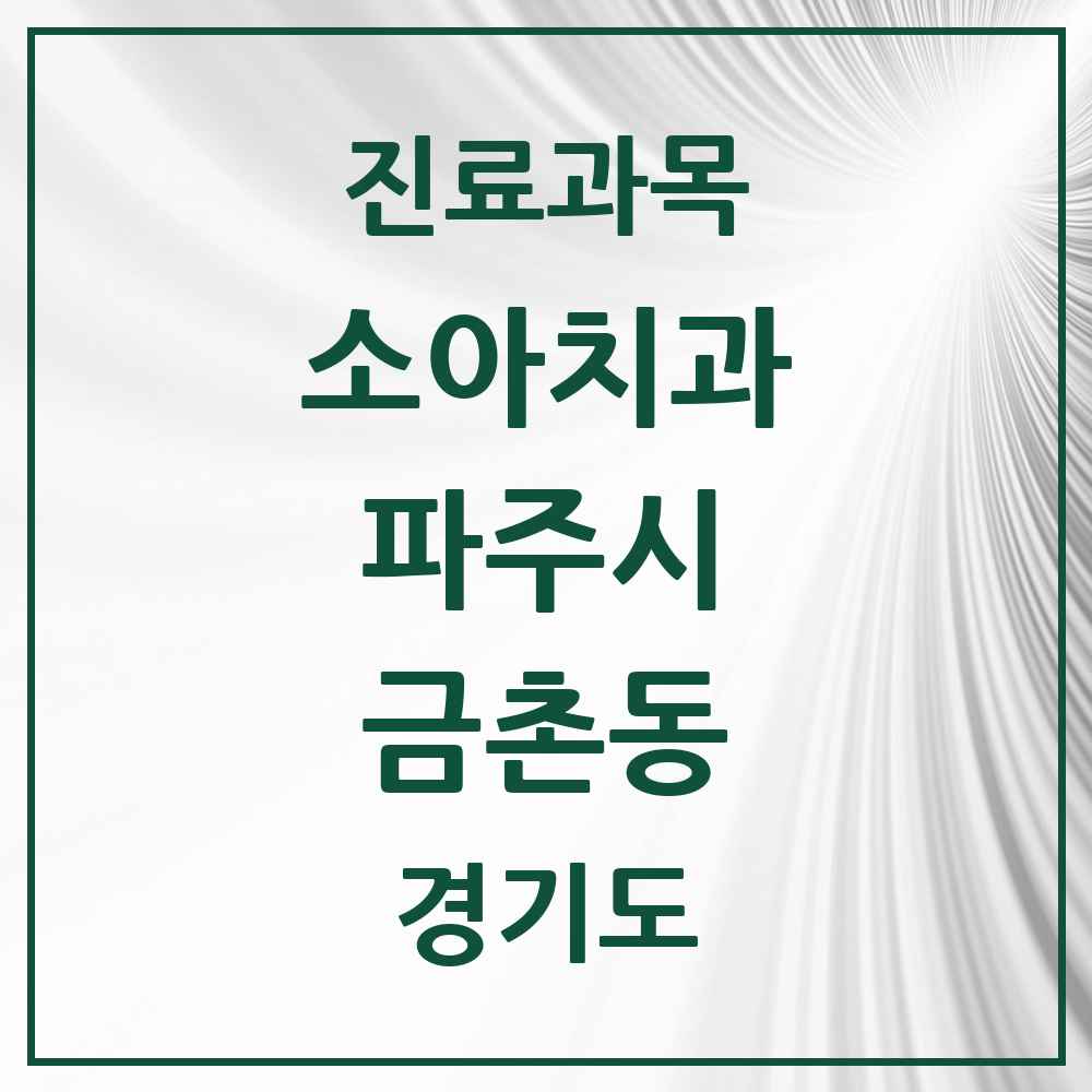 2025 경기도 파주시 금촌동 소아치과 목록 17곳