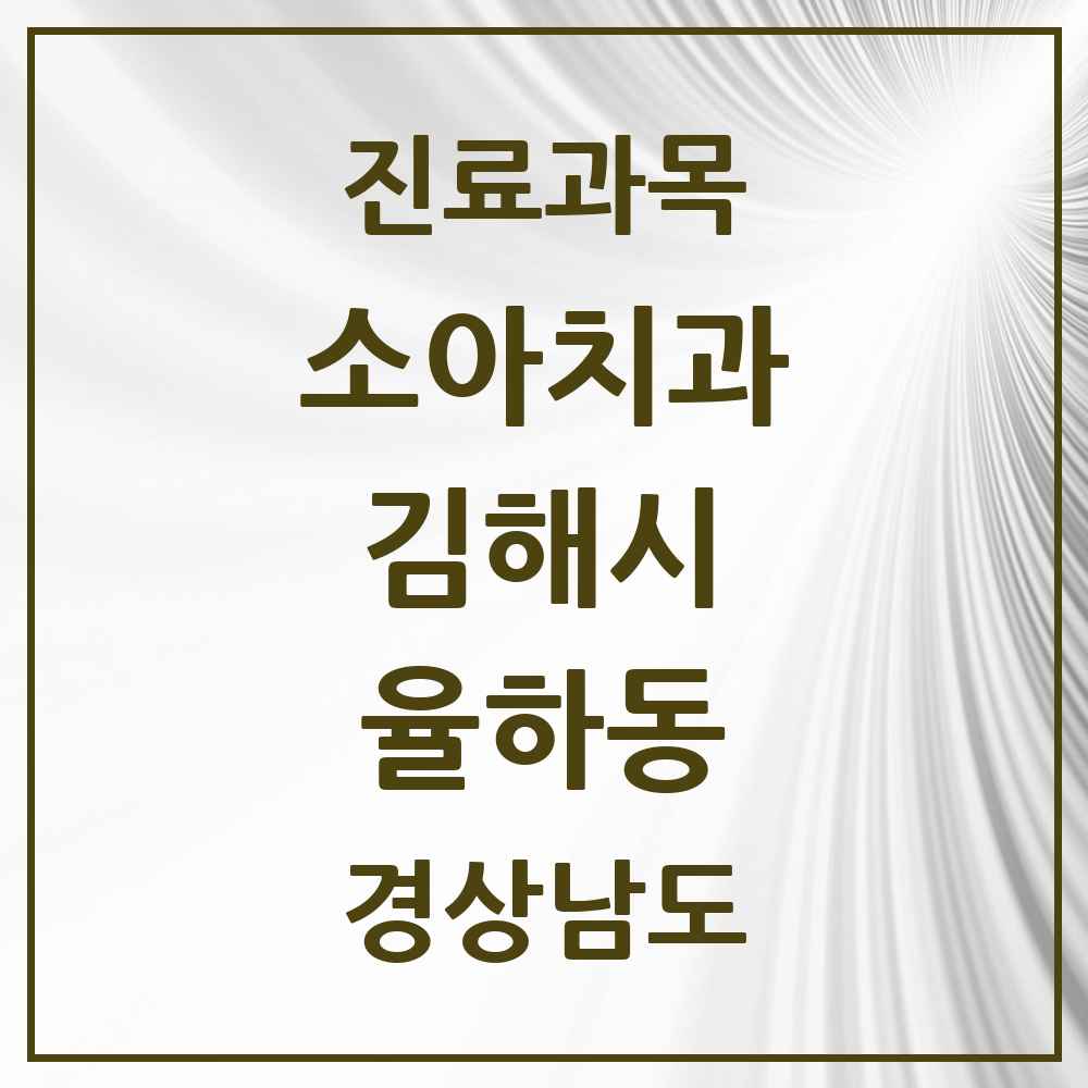 2025 경상남도 김해시 율하동 소아치과 목록 11곳
