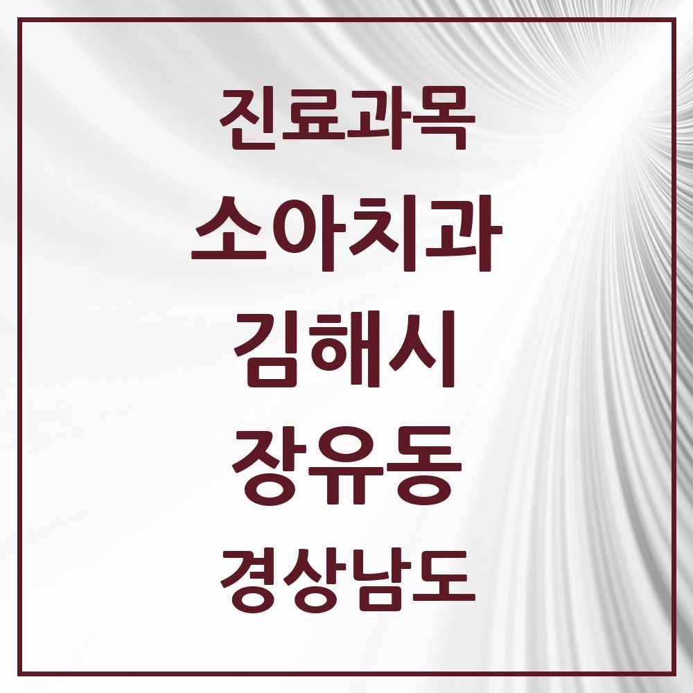 2025 경상남도 김해시 장유동 소아치과 목록 6곳