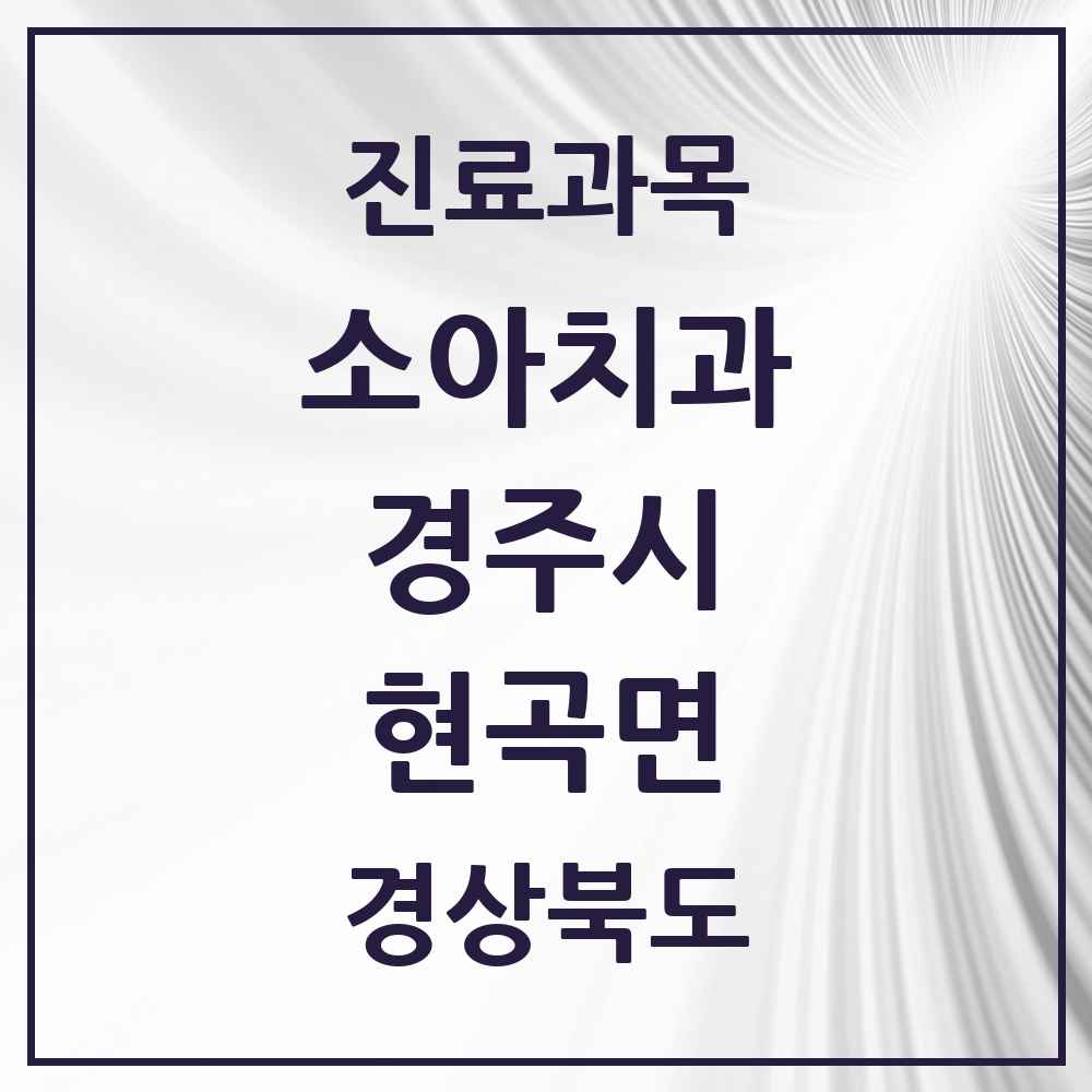 2025 경상북도 경주시 현곡면 소아치과 목록 1곳