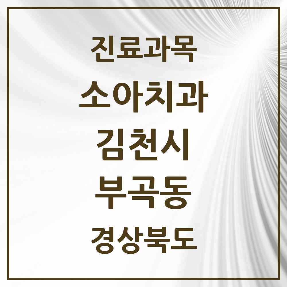 2025 경상북도 김천시 부곡동 소아치과 목록 3곳