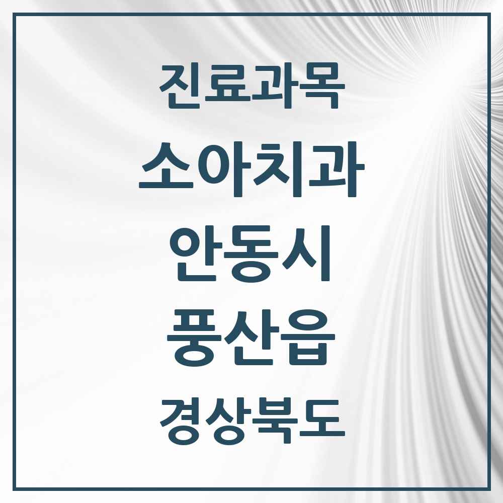 2025 경상북도 안동시 풍산읍 소아치과 목록 1곳