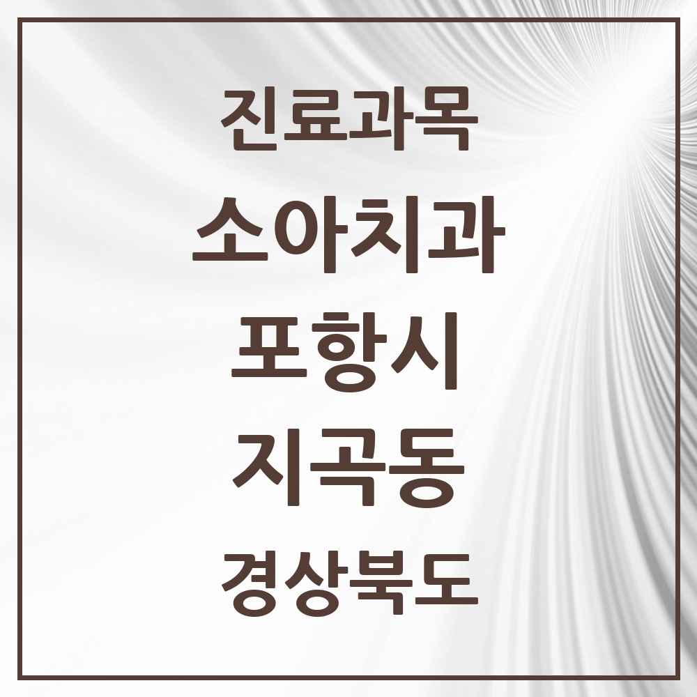 2025 경상북도 포항시 지곡동 소아치과 목록 3곳