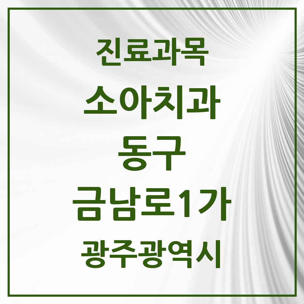 2025 광주광역시 동구 금남로1가 소아치과 목록 1곳