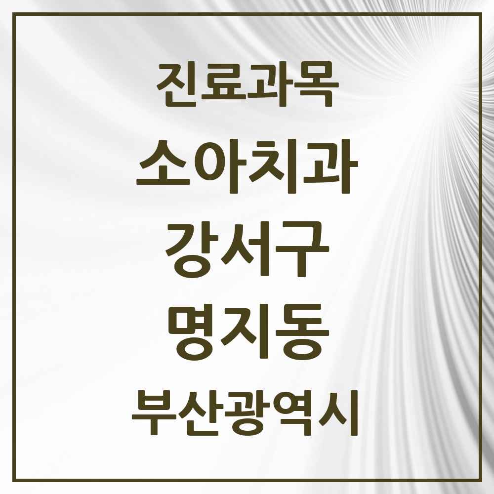 2025 부산광역시 강서구 명지동 소아치과 목록 23곳