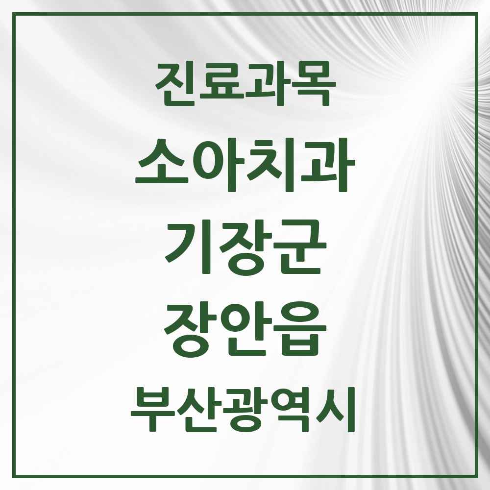 2025 부산광역시 기장군 장안읍 소아치과 목록 2곳