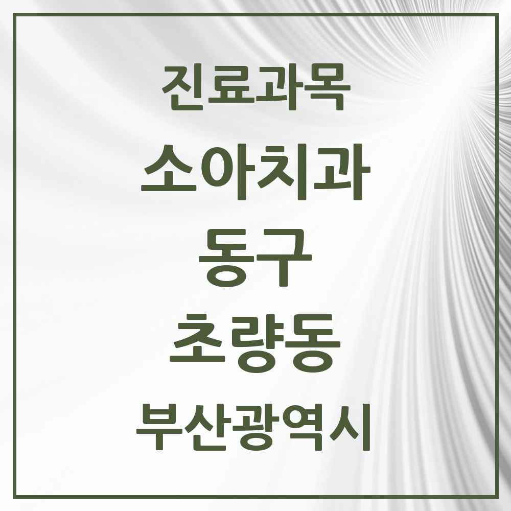 2025 부산광역시 동구 초량동 소아치과 목록 8곳