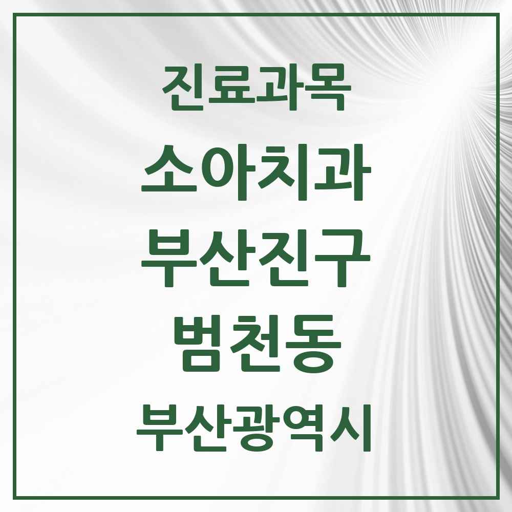 2025 부산광역시 부산진구 범천동 소아치과 목록 6곳