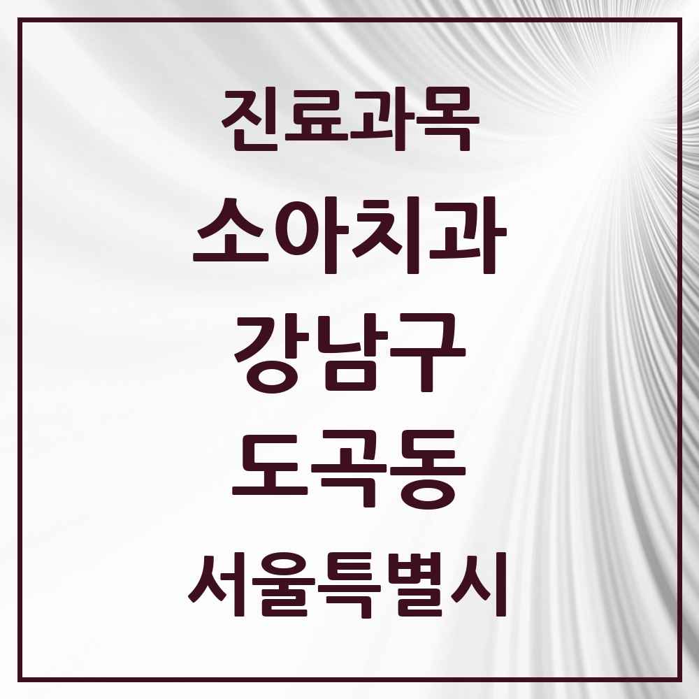 2025 서울특별시 강남구 도곡동 소아치과 목록 24곳