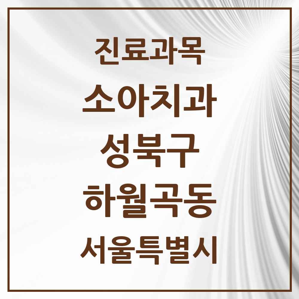 2025 서울특별시 성북구 하월곡동 소아치과 목록 19곳