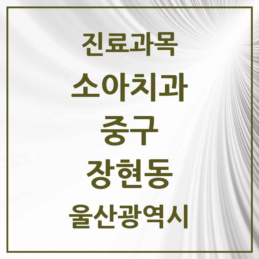 2025 울산광역시 중구 장현동 소아치과 목록 1곳