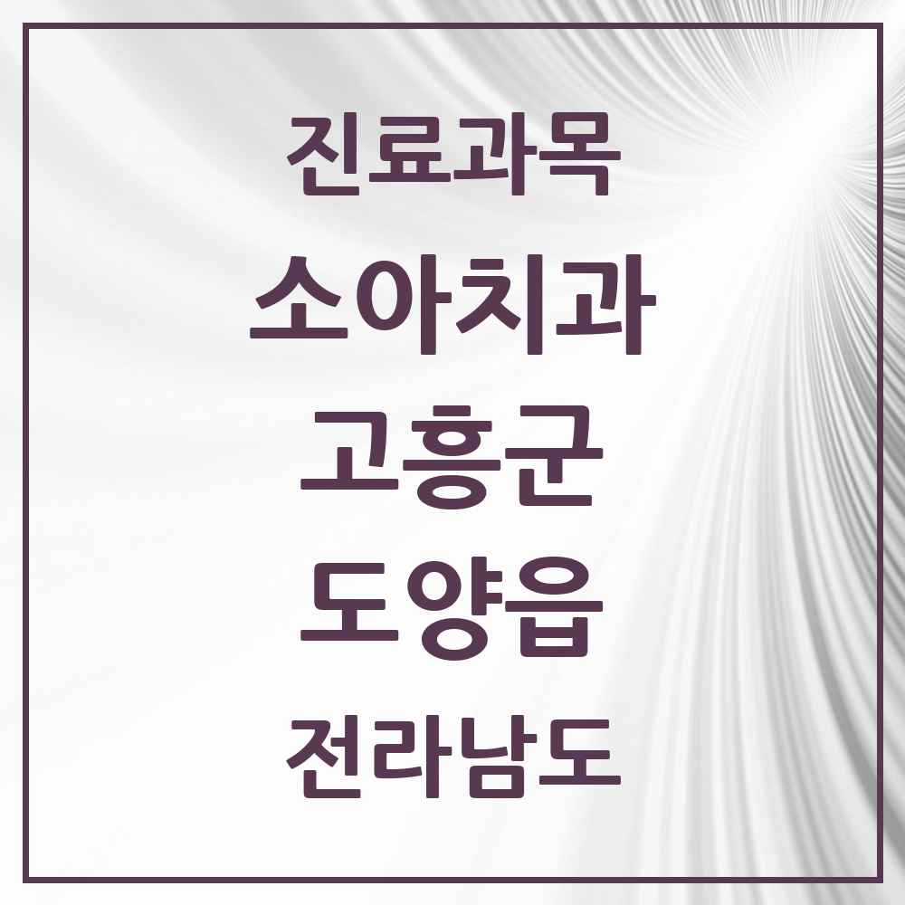 2025 전라남도 고흥군 도양읍 소아치과 목록 3곳