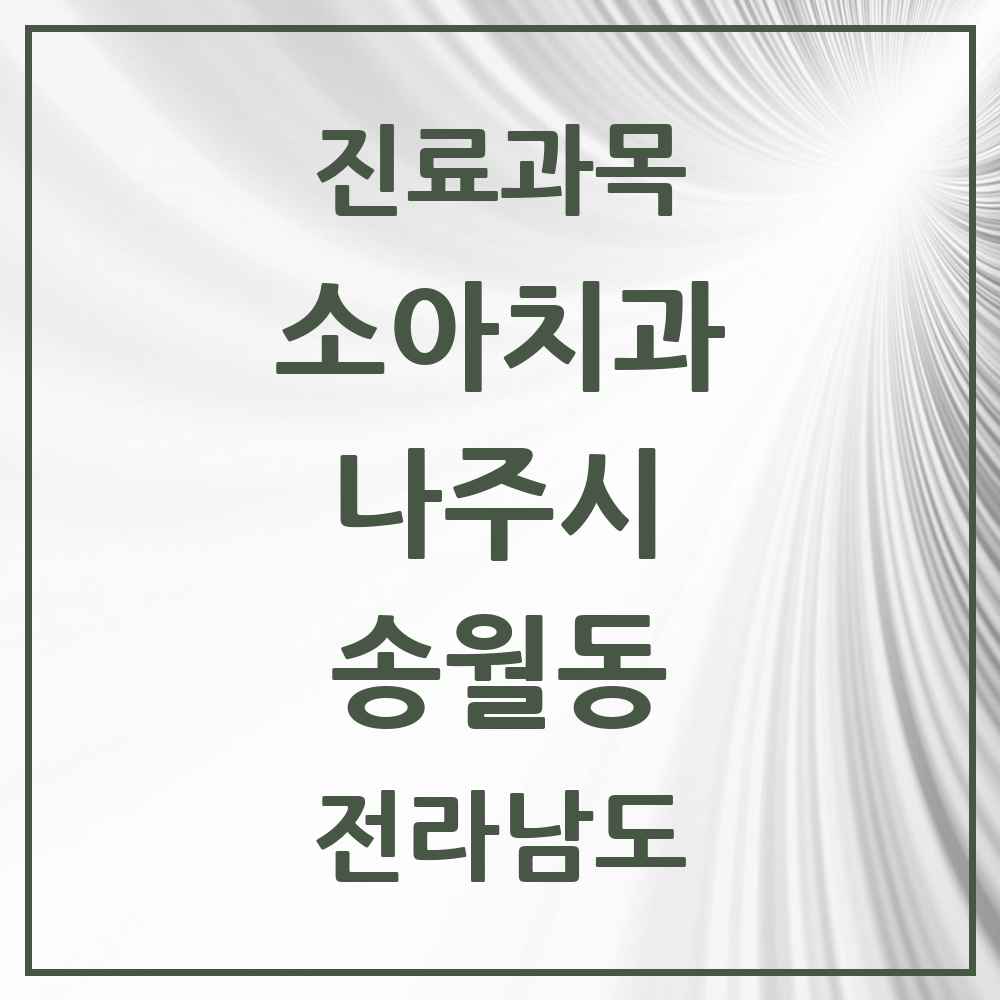 2025 전라남도 나주시 송월동 소아치과 목록 1곳