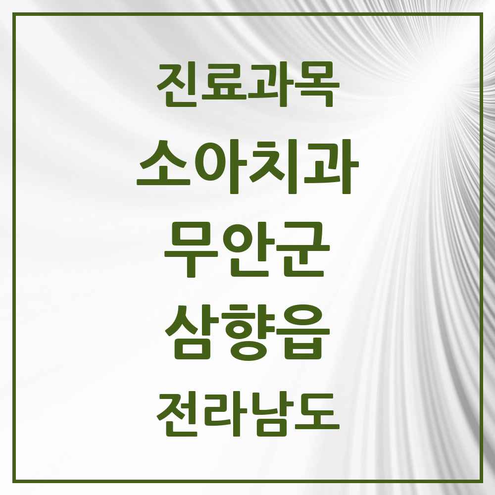 2025 전라남도 무안군 삼향읍 소아치과 목록 13곳