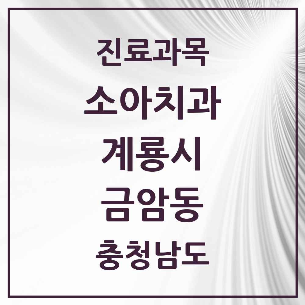 2025 충청남도 계룡시 금암동 소아치과 목록 2곳