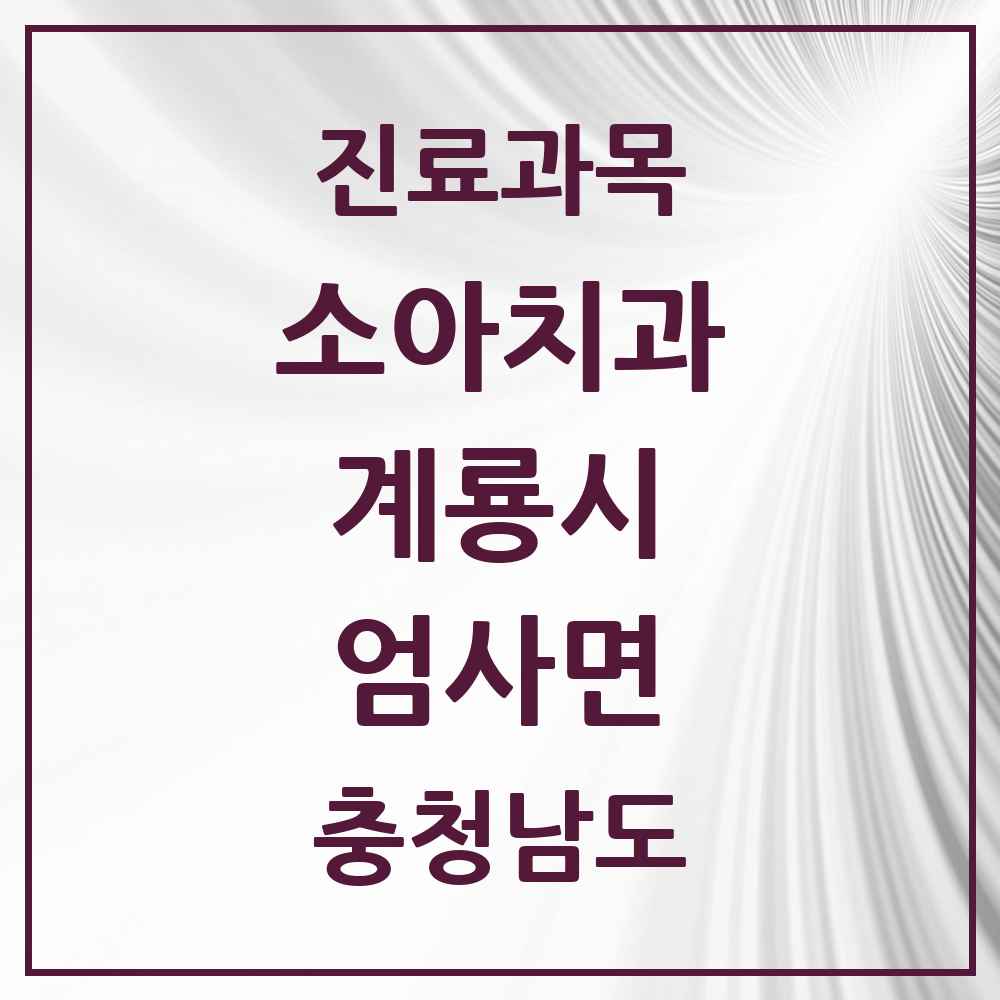 2025 충청남도 계룡시 엄사면 소아치과 목록 2곳