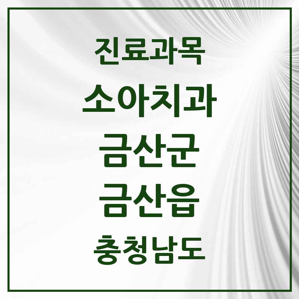 2025 충청남도 금산군 금산읍 소아치과 목록 9곳