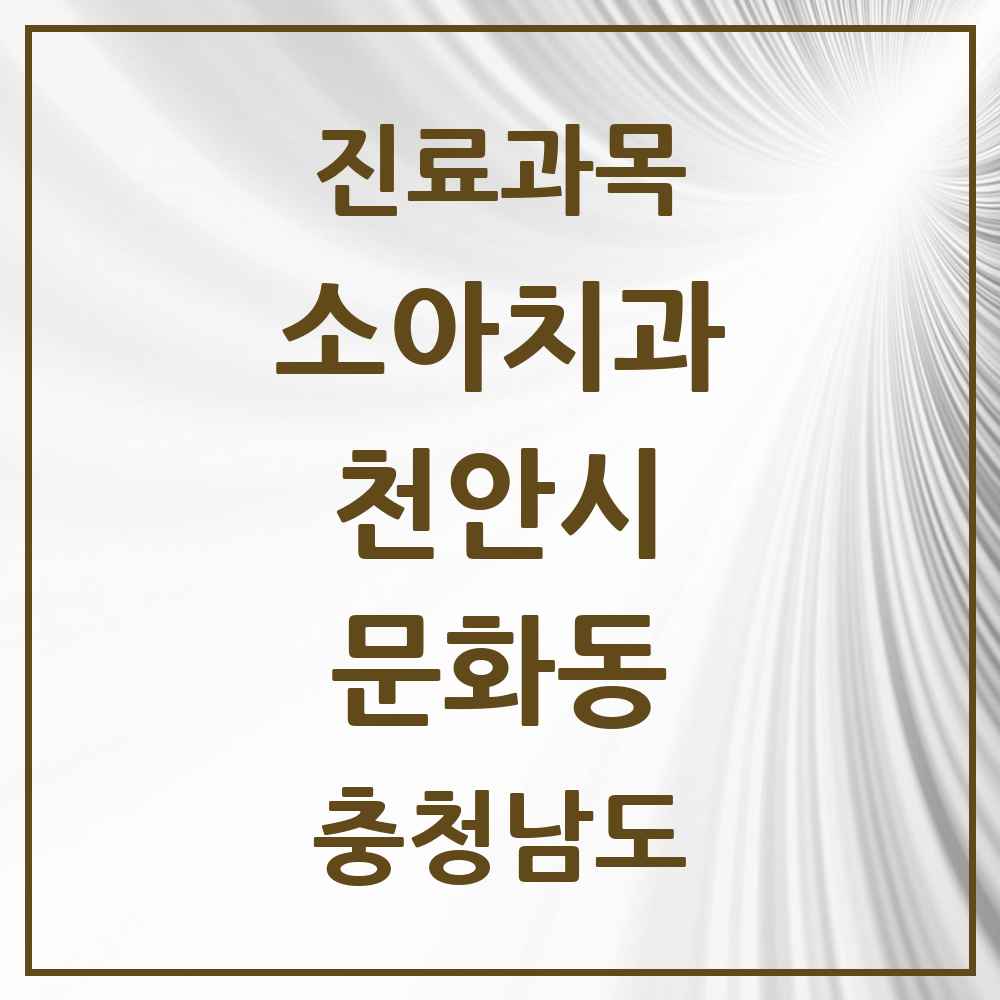 2025 충청남도 천안시 문화동 소아치과 목록 1곳