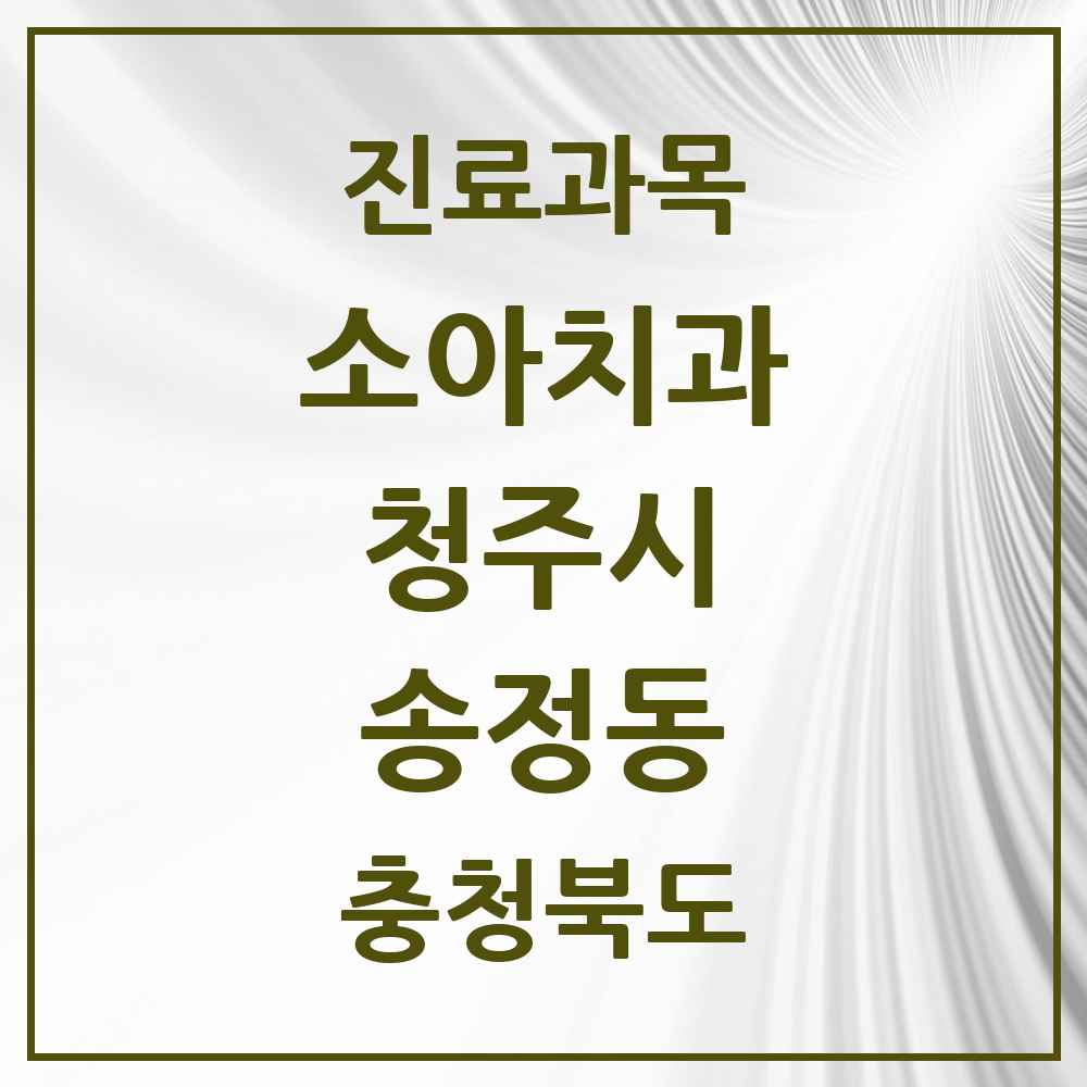 2025 송정동 소아치과 모음 1곳 | 충청북도 청주시 추천 리스트