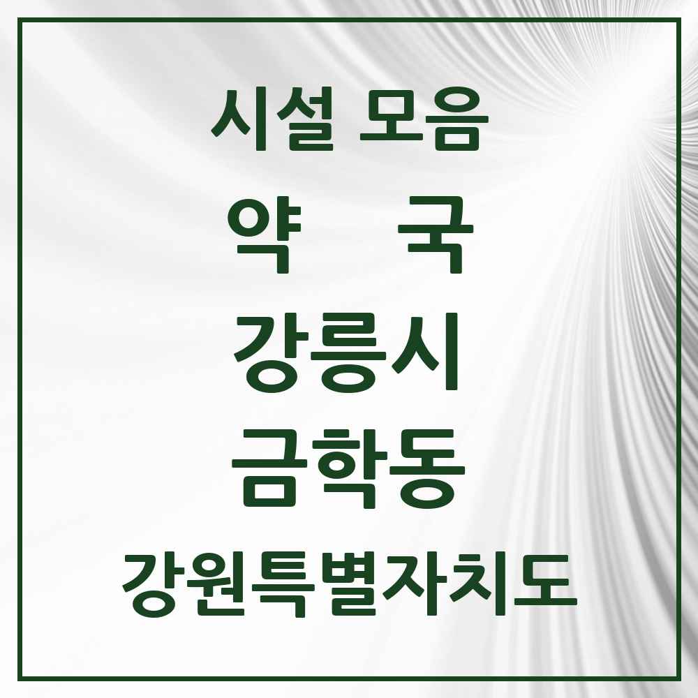 2025 강원특별자치도 강릉시 금학동 약국 목록 6곳