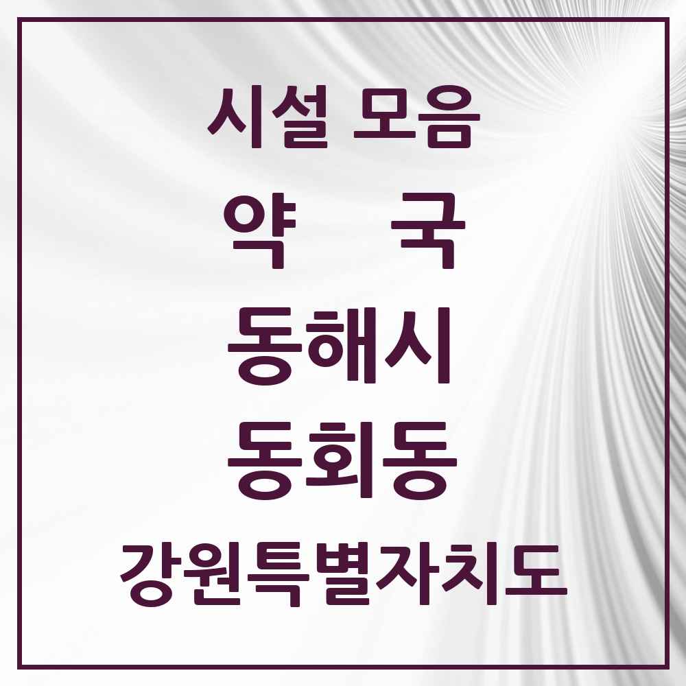 2025 강원특별자치도 동해시 동회동 약국 목록 1곳