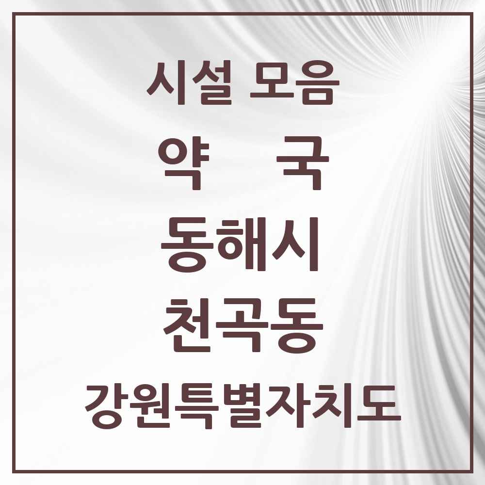 2025 강원특별자치도 동해시 천곡동 약국 목록 15곳