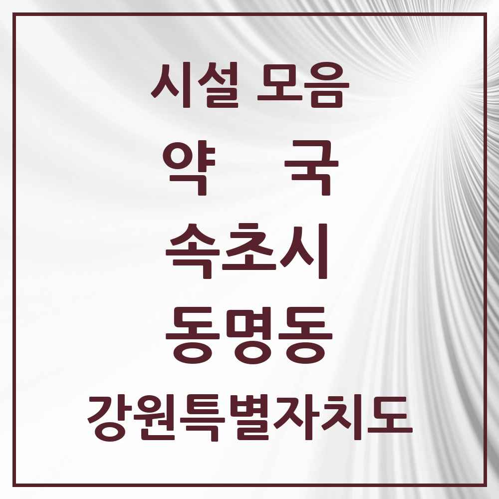 2025 강원특별자치도 속초시 동명동 약국 목록 2곳