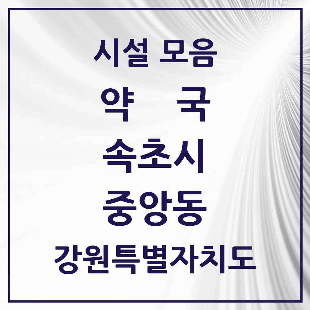 2025 강원특별자치도 속초시 중앙동 약국 목록 5곳